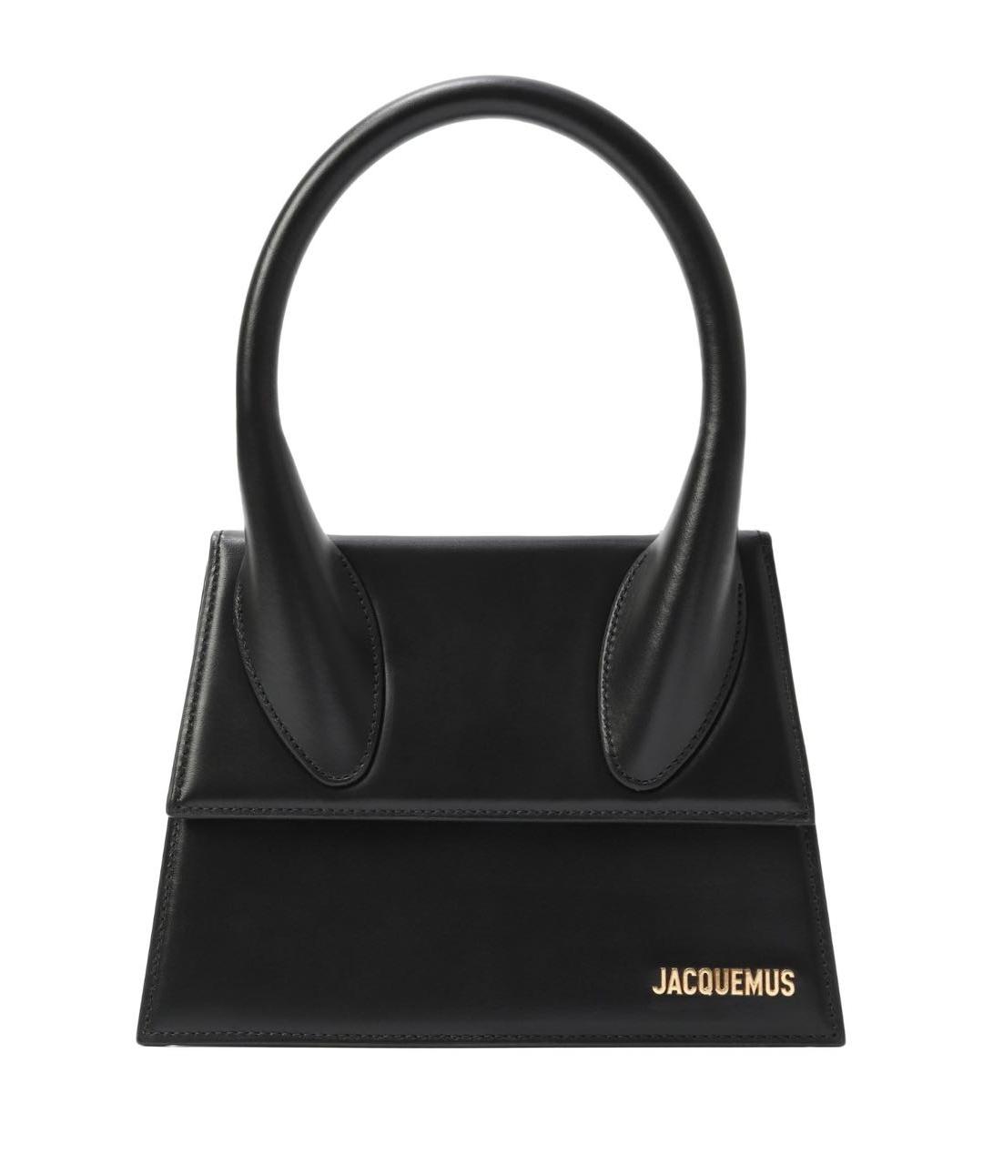 JACQUEMUS Черная кожаная сумка с короткими ручками, фото 9