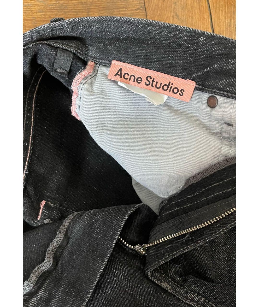 ACNE STUDIOS Черные хлопковые джинсы клеш, фото 4