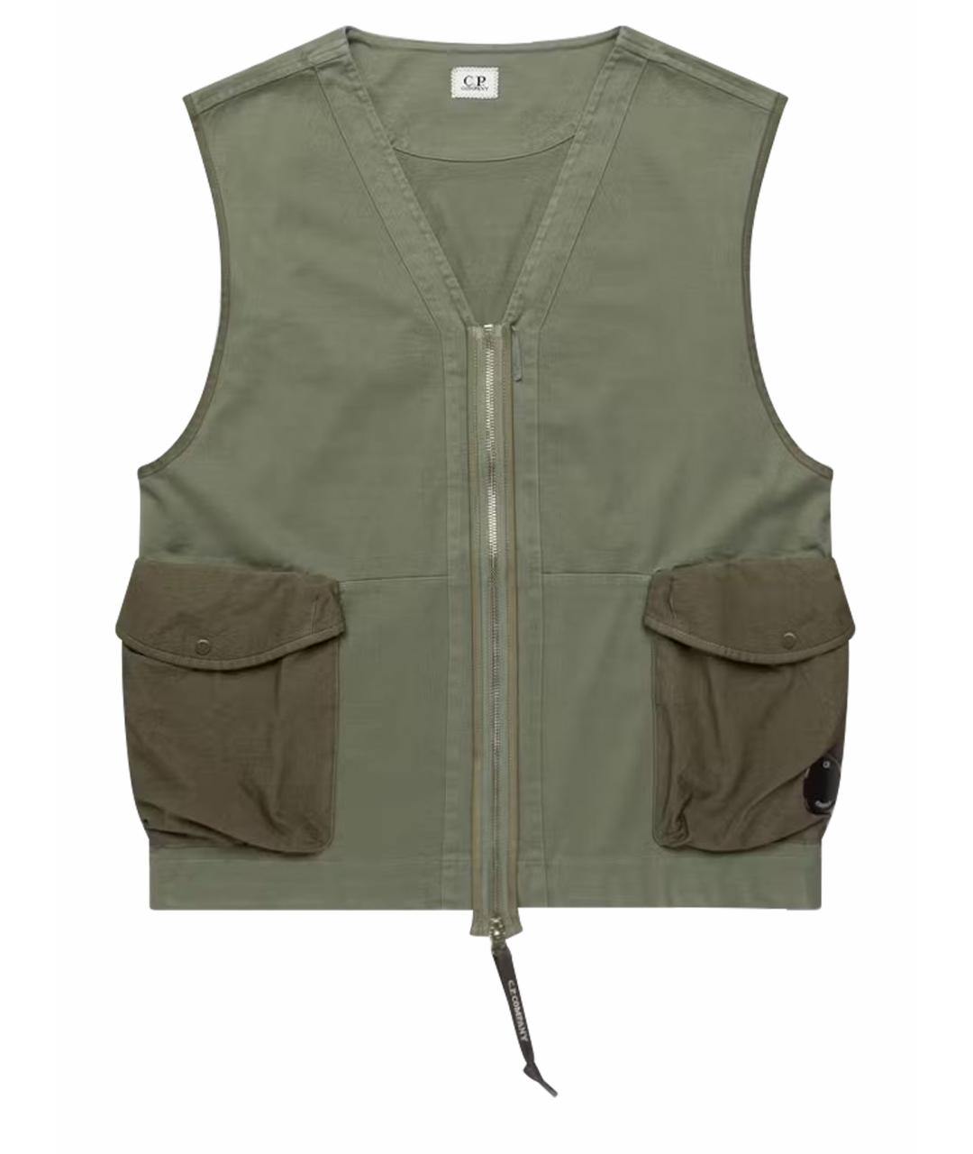 CP COMPANY Хаки хлопковый жилет, фото 1