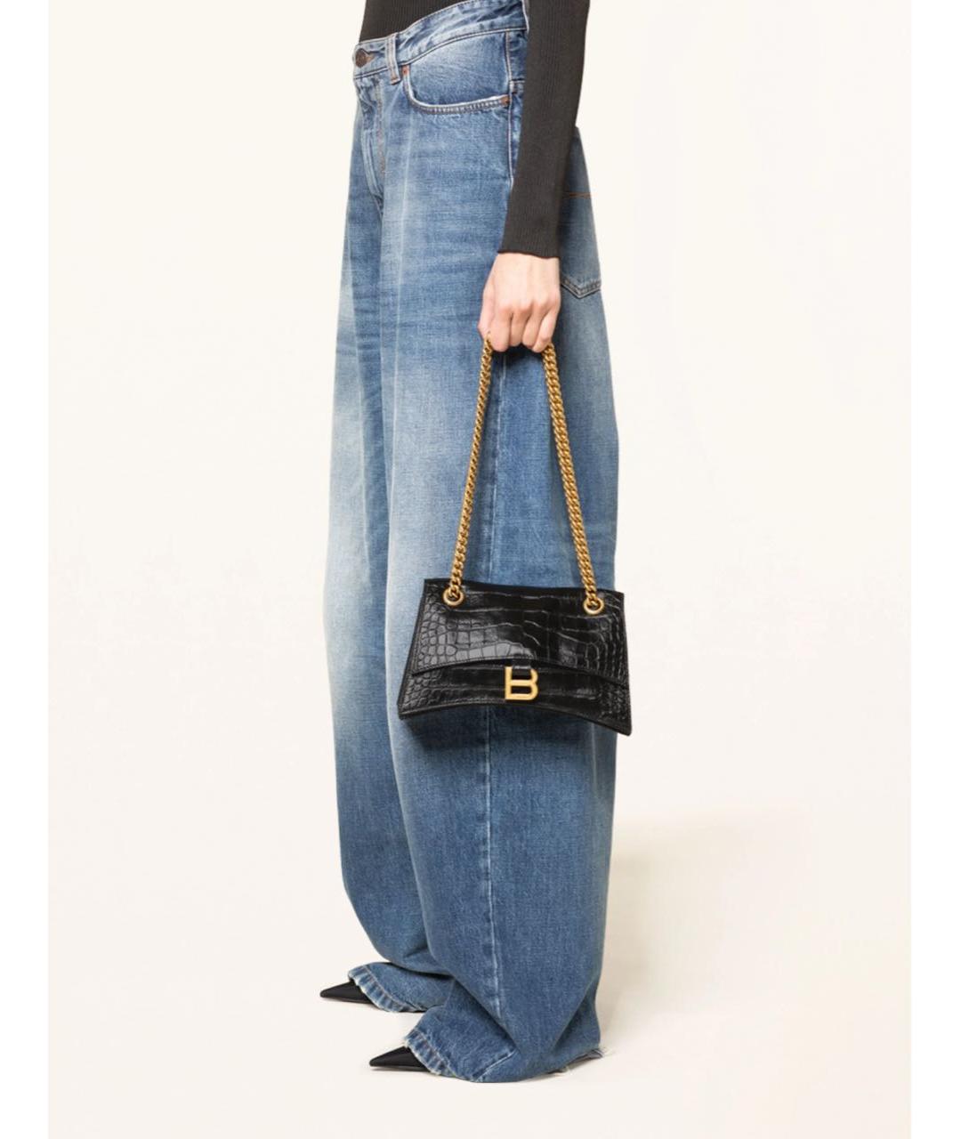 BALENCIAGA Черная кожаная сумка через плечо, фото 3