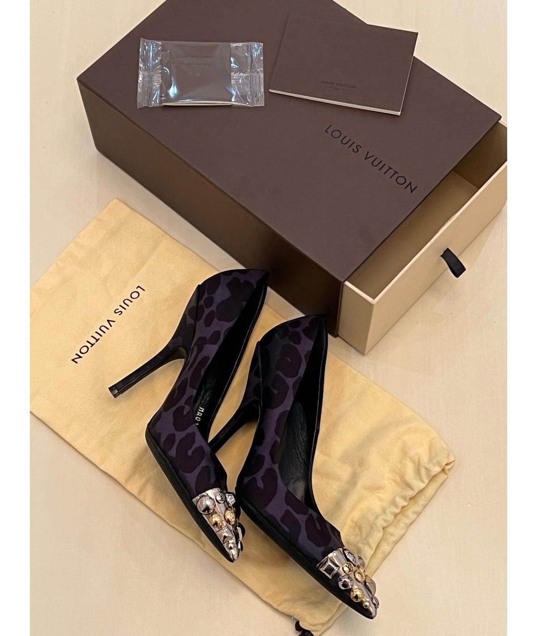 LOUIS VUITTON Темно-синие текстильные туфли, фото 7