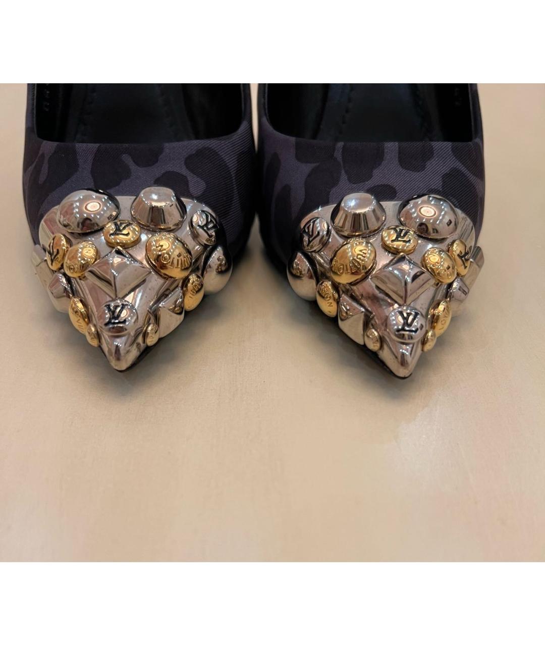 LOUIS VUITTON Темно-синие текстильные туфли, фото 6