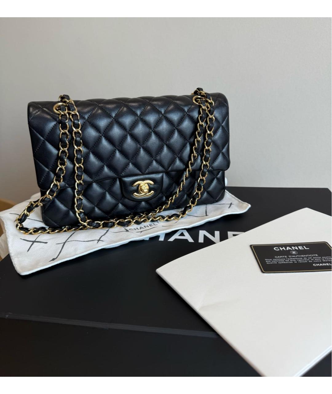 CHANEL Черная кожаная сумка через плечо, фото 8