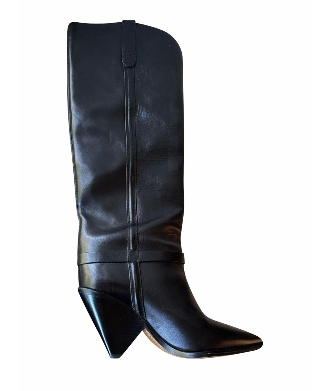ISABEL MARANT Черные кожаные сапоги, фото 1