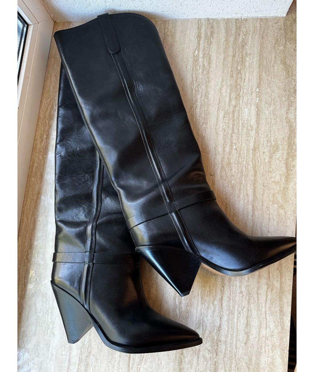 ISABEL MARANT Черные кожаные сапоги, фото 5