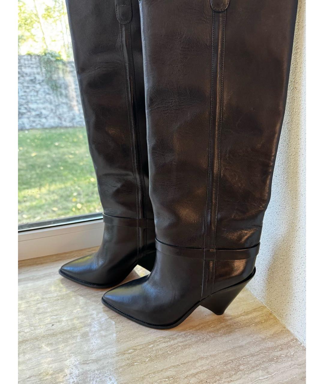 ISABEL MARANT Черные кожаные сапоги, фото 2