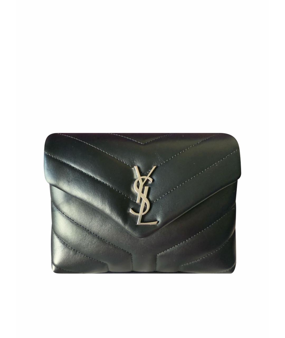 SAINT LAURENT Черная кожаная сумка через плечо, фото 1
