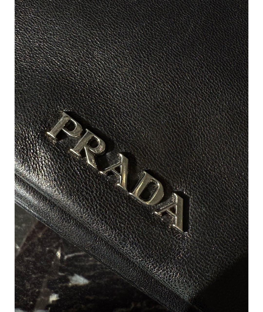 PRADA Черная кожаная сумка с короткими ручками, фото 6