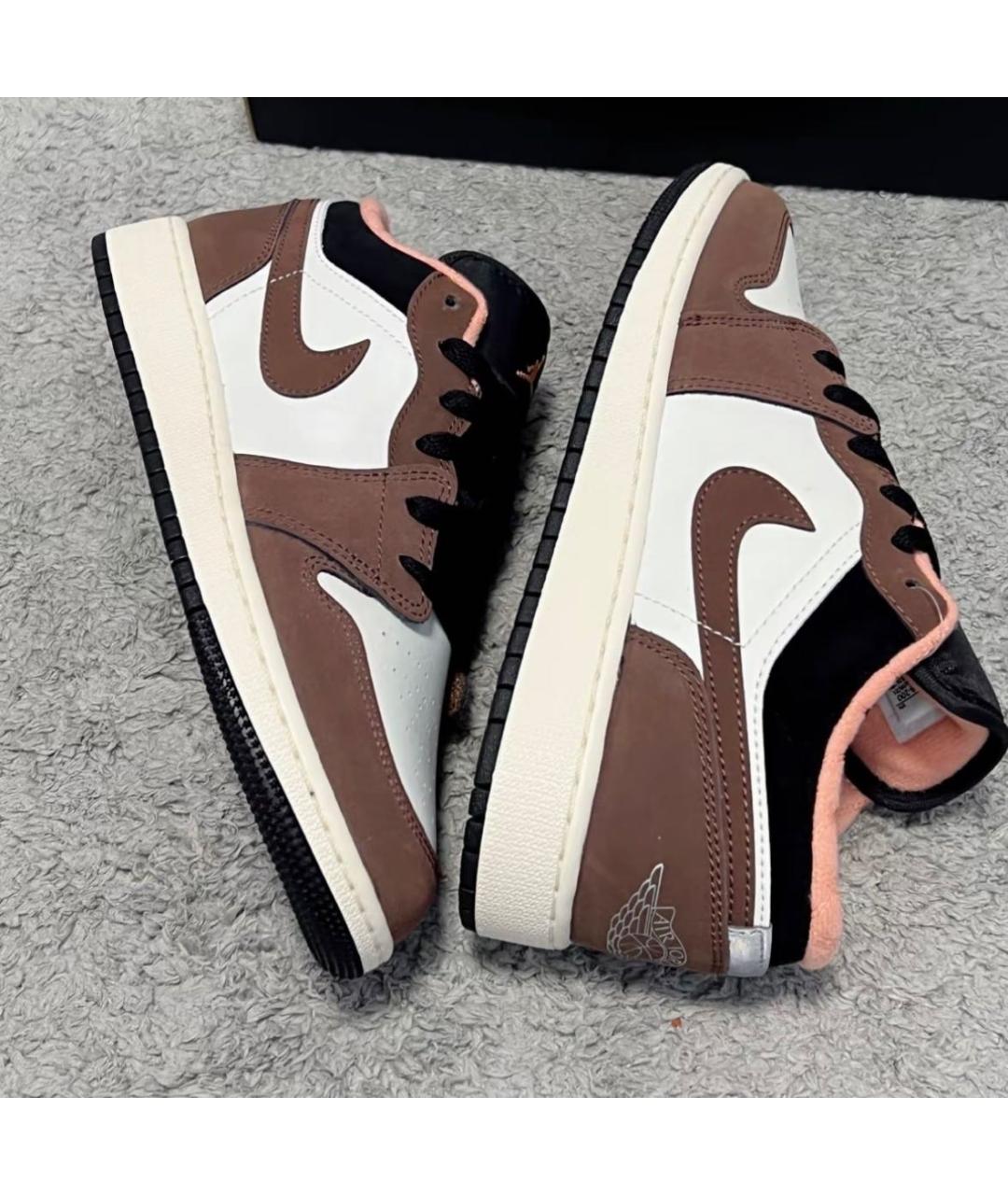 JORDAN Коричневые кожаные кроссовки, фото 4