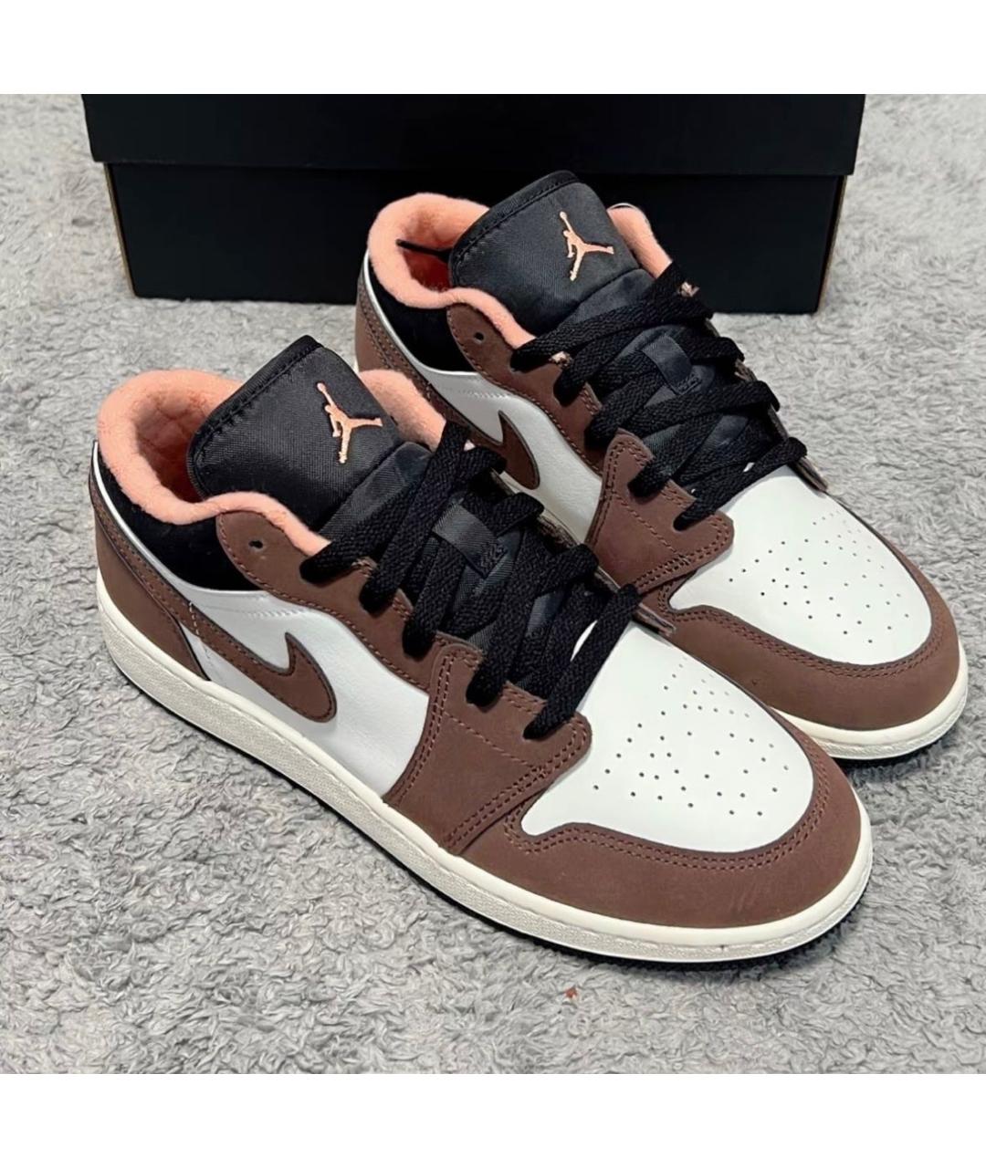 JORDAN Коричневые кожаные кроссовки, фото 2