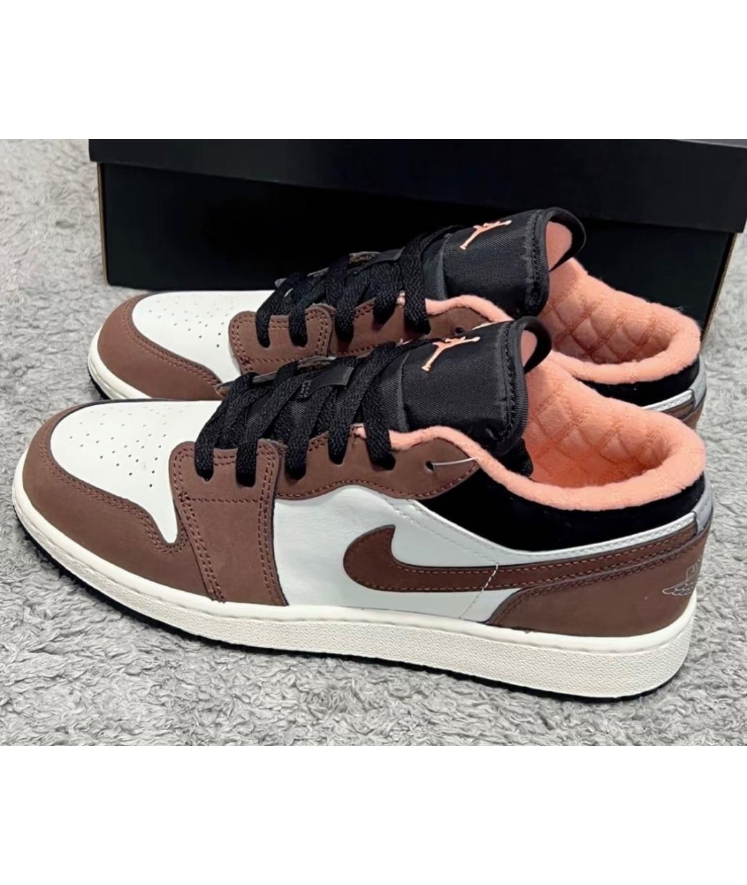 JORDAN Коричневые кожаные кроссовки, фото 3