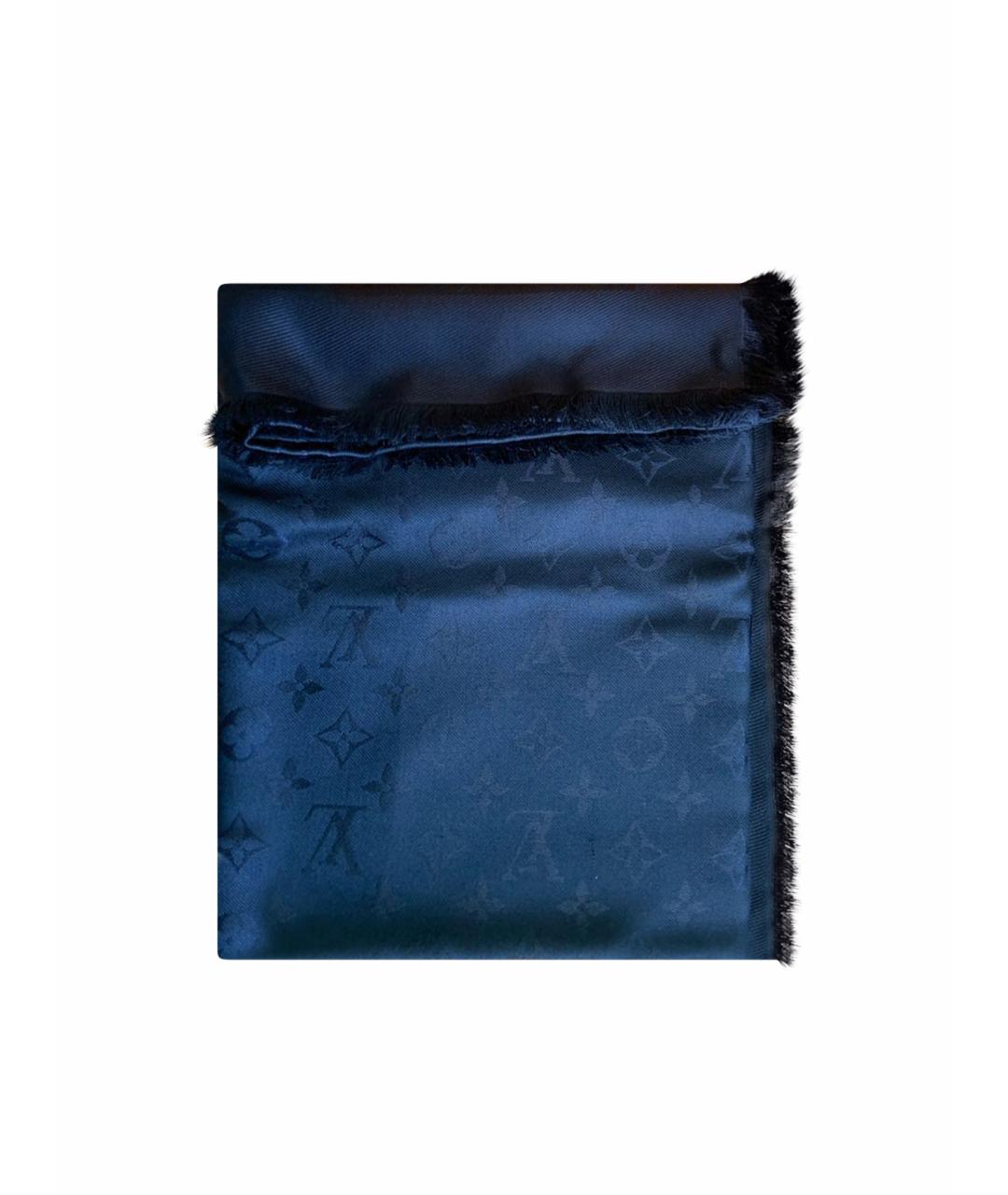 LOUIS VUITTON Черный шелковый платок, фото 1