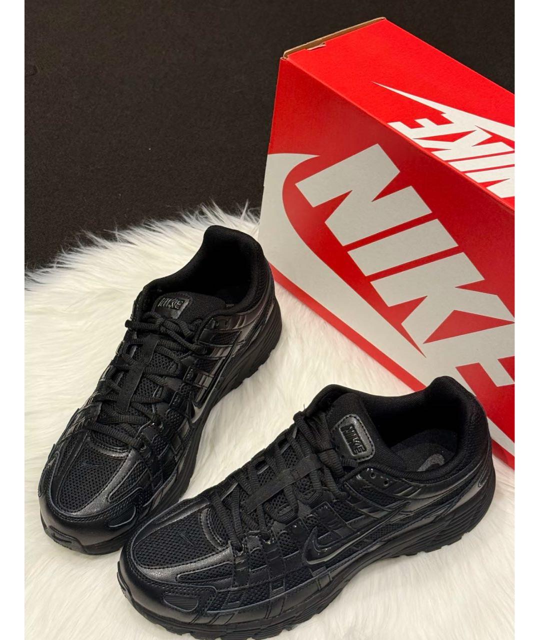 NIKE Черные кожаные низкие кроссовки / кеды, фото 6