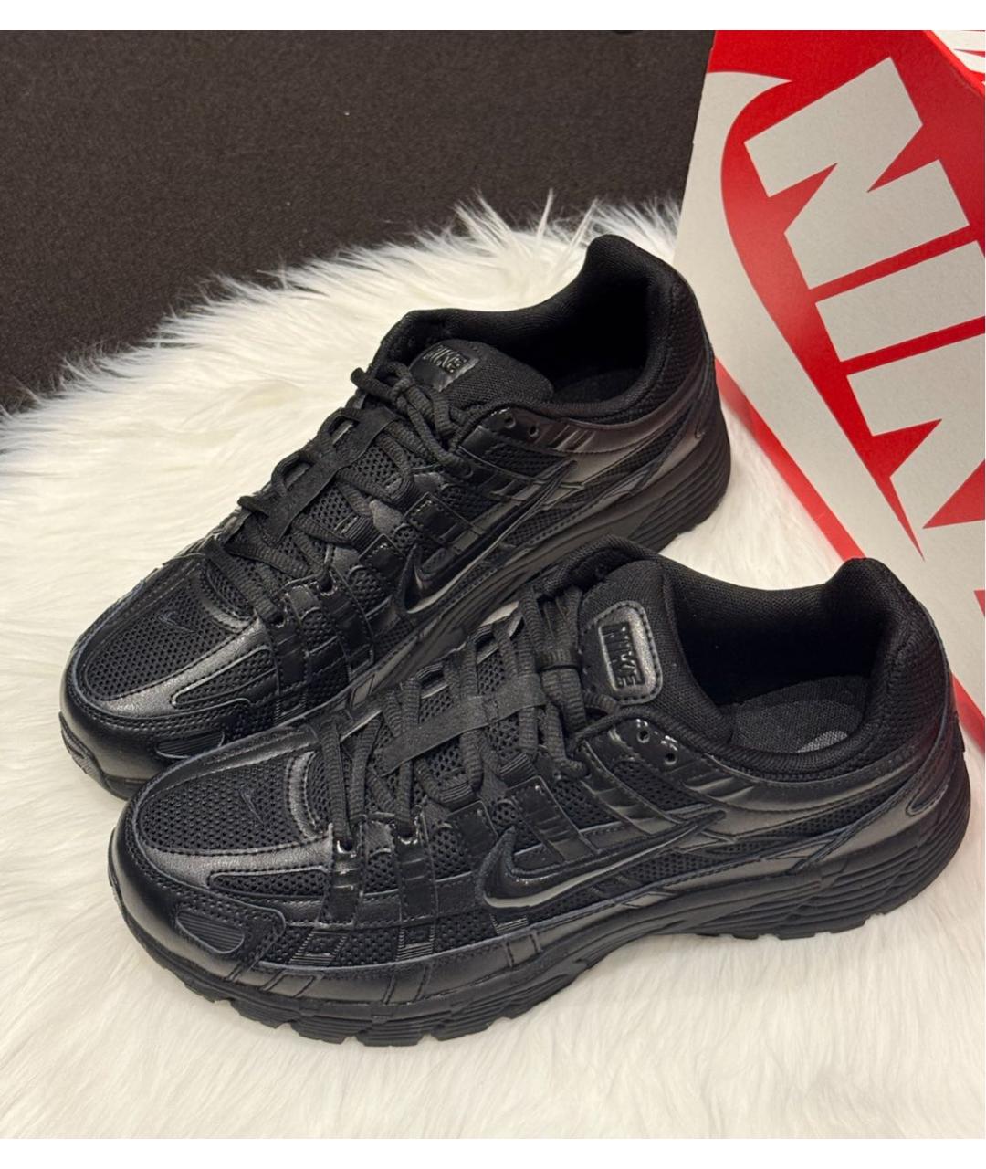 NIKE Черные кожаные низкие кроссовки / кеды, фото 5