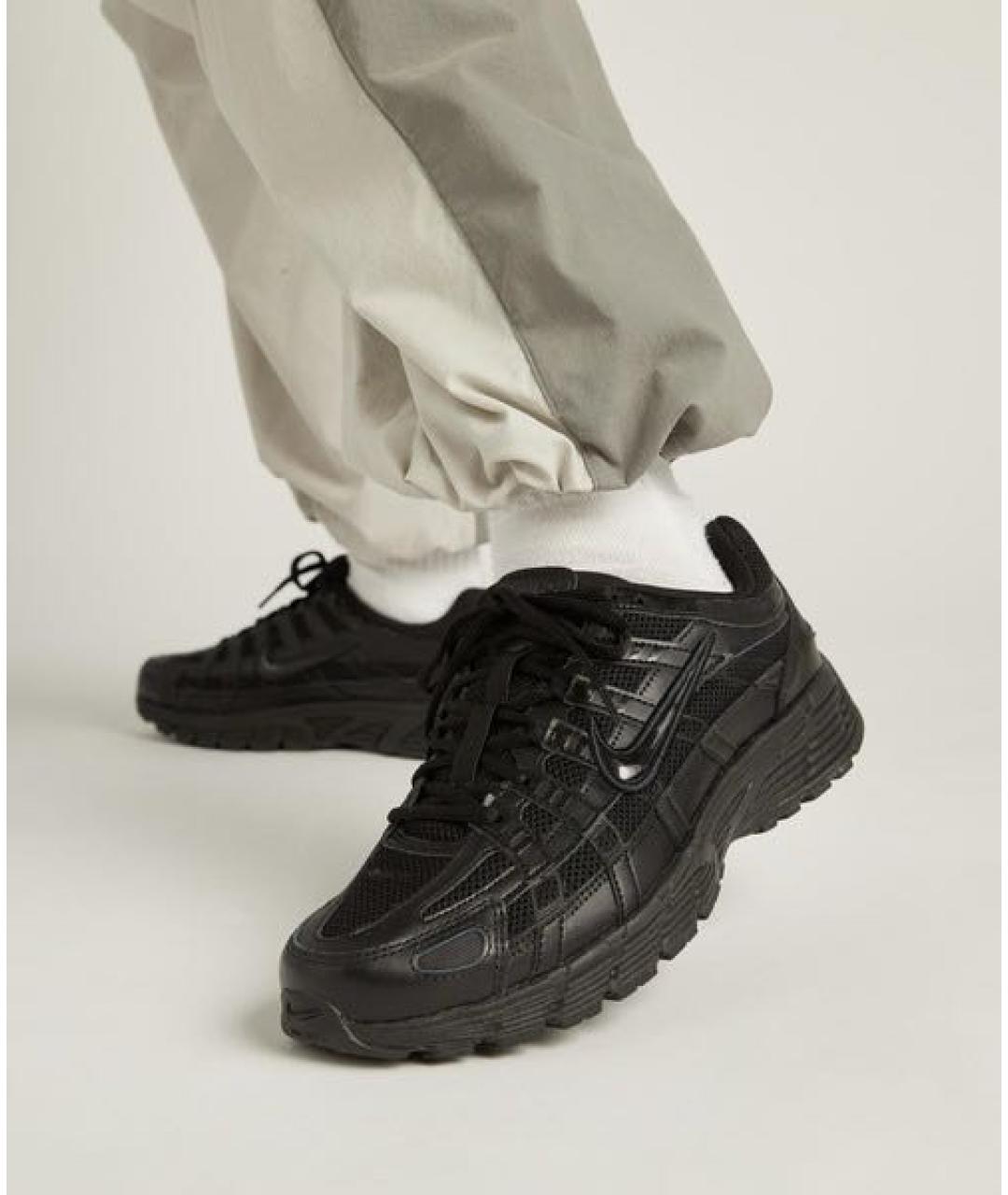 NIKE Черные кожаные низкие кроссовки / кеды, фото 8