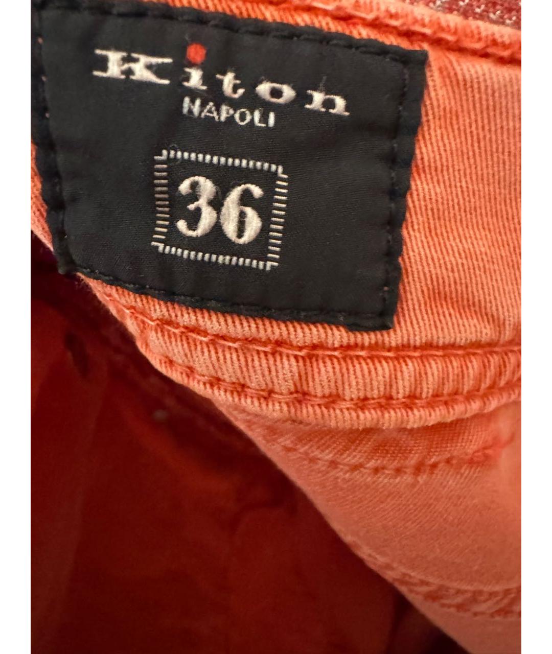 KITON Розовые хлопко-эластановые прямые джинсы, фото 4