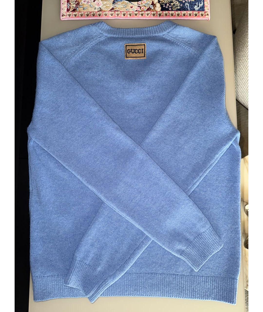 GUCCI Голубой шерстяной кардиган, фото 2