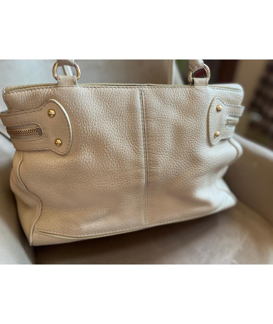 MAX MARA Бежевая кожаная сумка тоут, фото 2