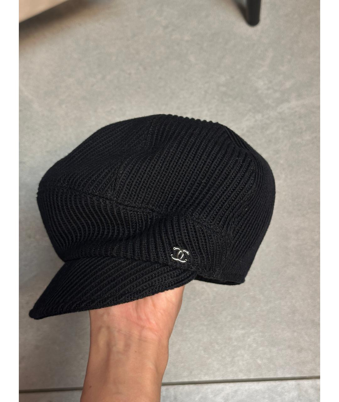 CHANEL Черная хлопковая кепка, фото 5