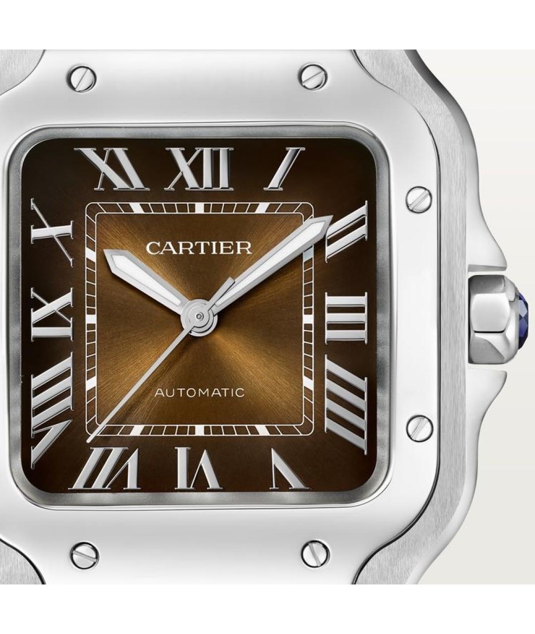 CARTIER Коричневые металлические часы, фото 7