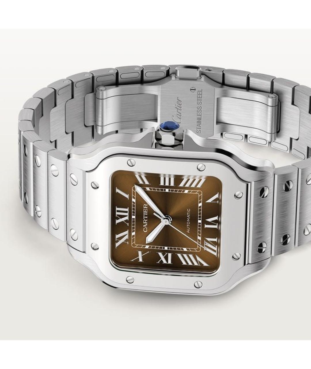 CARTIER Коричневые металлические часы, фото 4