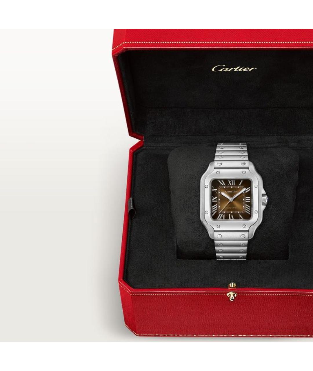 CARTIER Коричневые металлические часы, фото 8