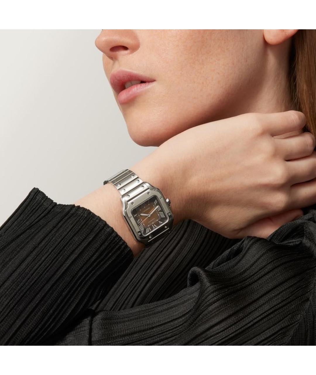 CARTIER Коричневые металлические часы, фото 2