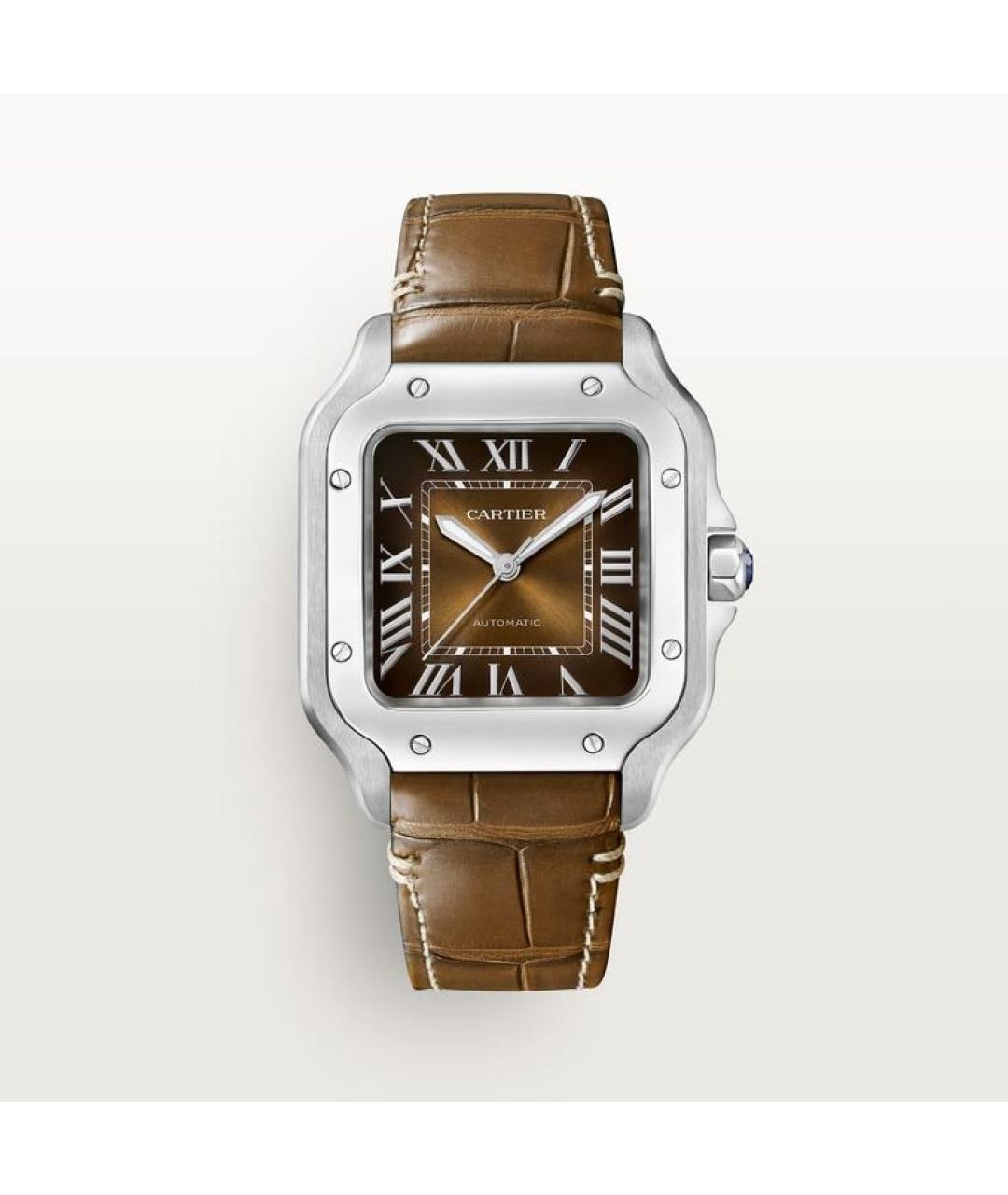 CARTIER Коричневые металлические часы, фото 6