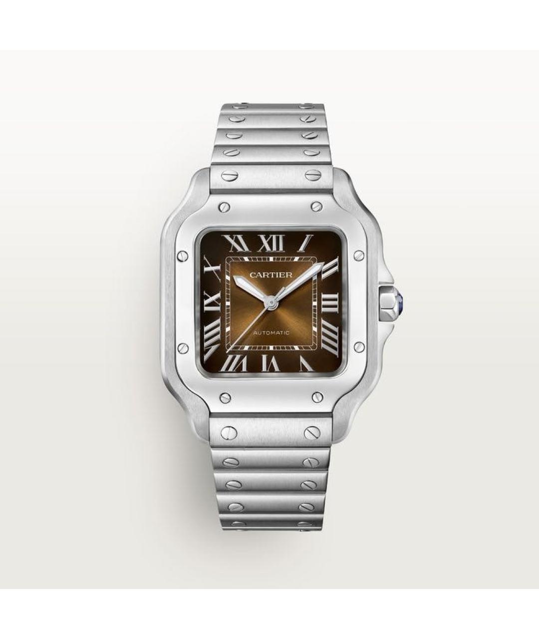 CARTIER Коричневые металлические часы, фото 9