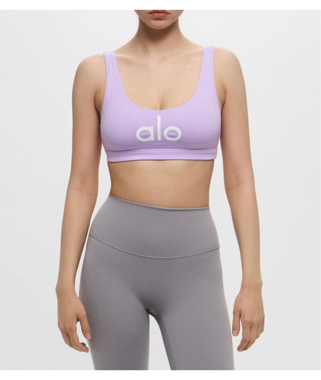 ALO YOGA Фиолетовая синтетическая майка, фото 8