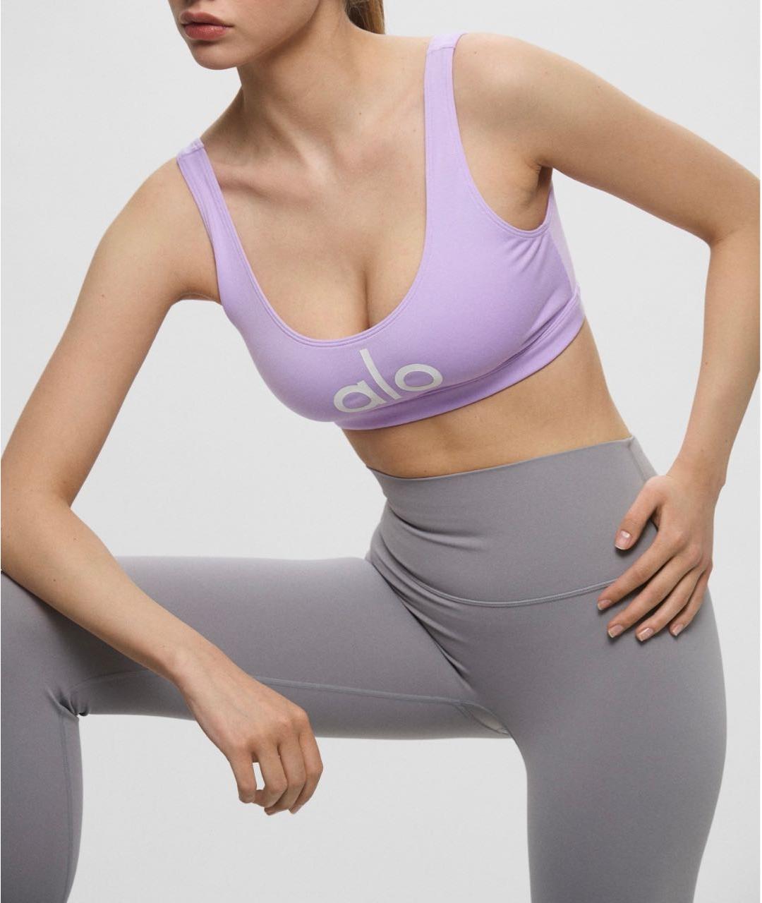 ALO YOGA Фиолетовая синтетическая майка, фото 7