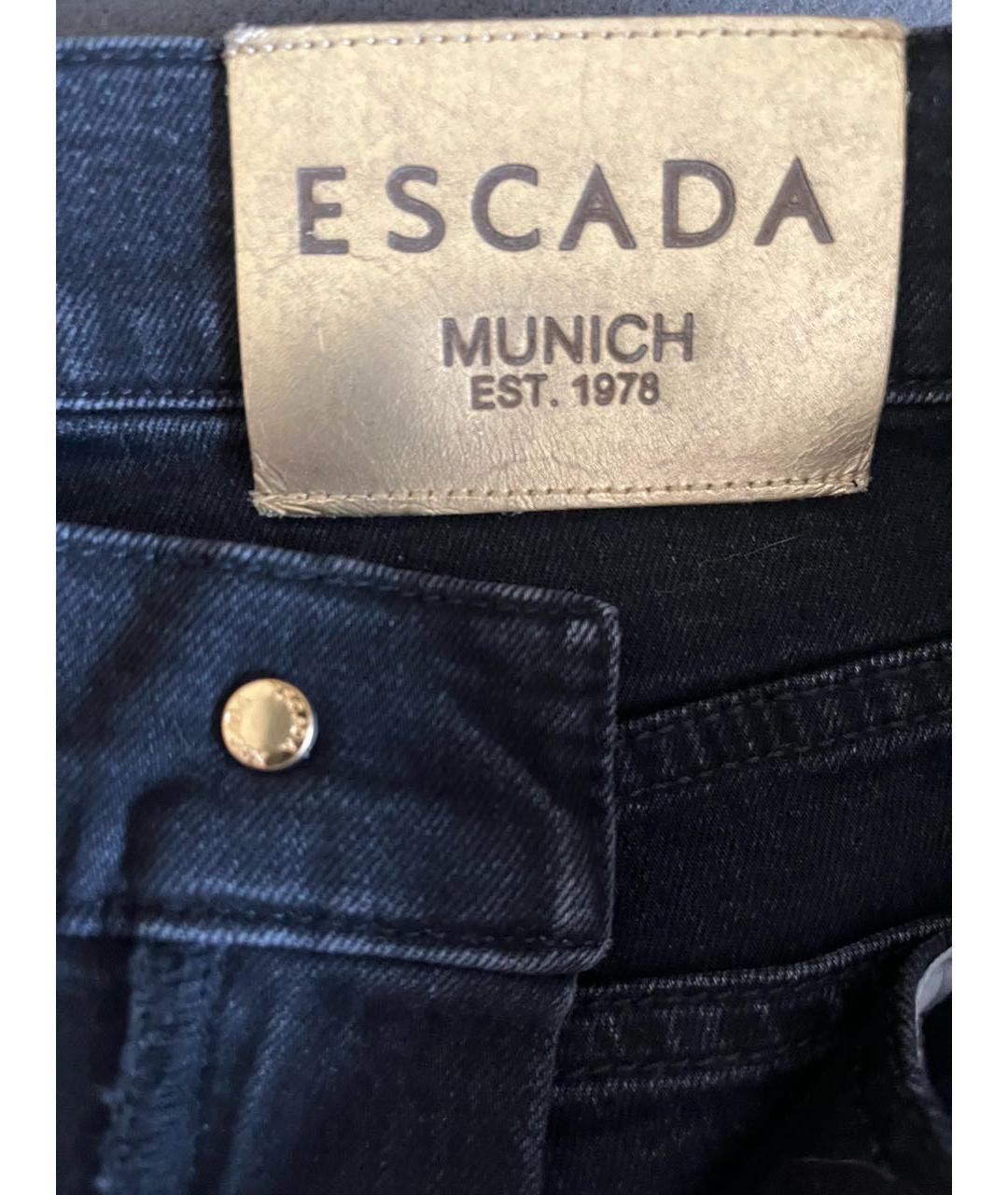 ESCADA Черные хлопко-полиэстеровые прямые джинсы, фото 5
