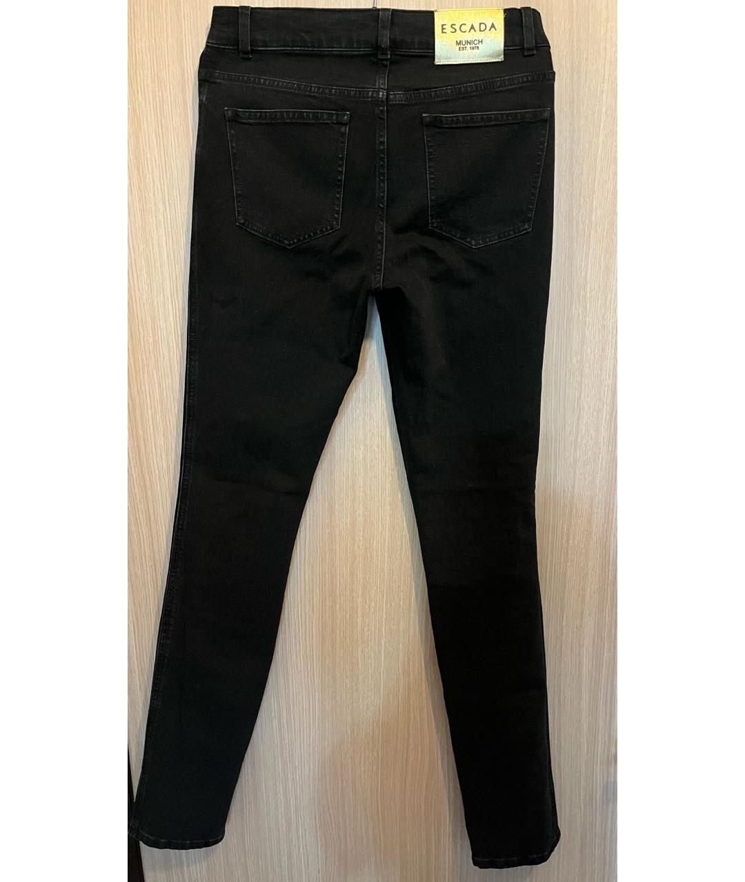ESCADA Черные хлопко-полиэстеровые прямые джинсы, фото 2