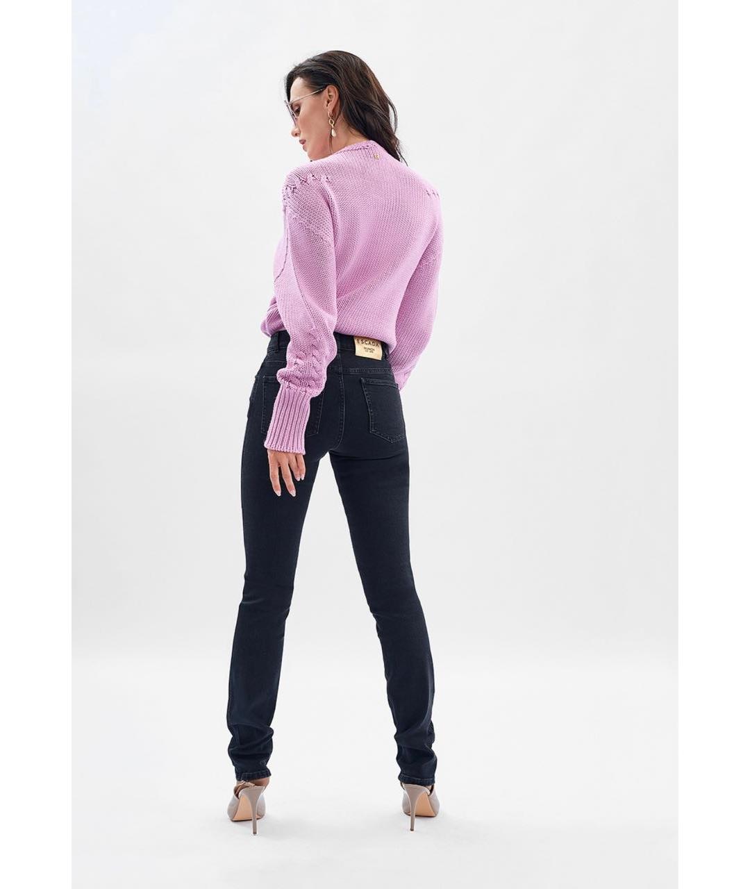 ESCADA Черные хлопко-полиэстеровые прямые джинсы, фото 8