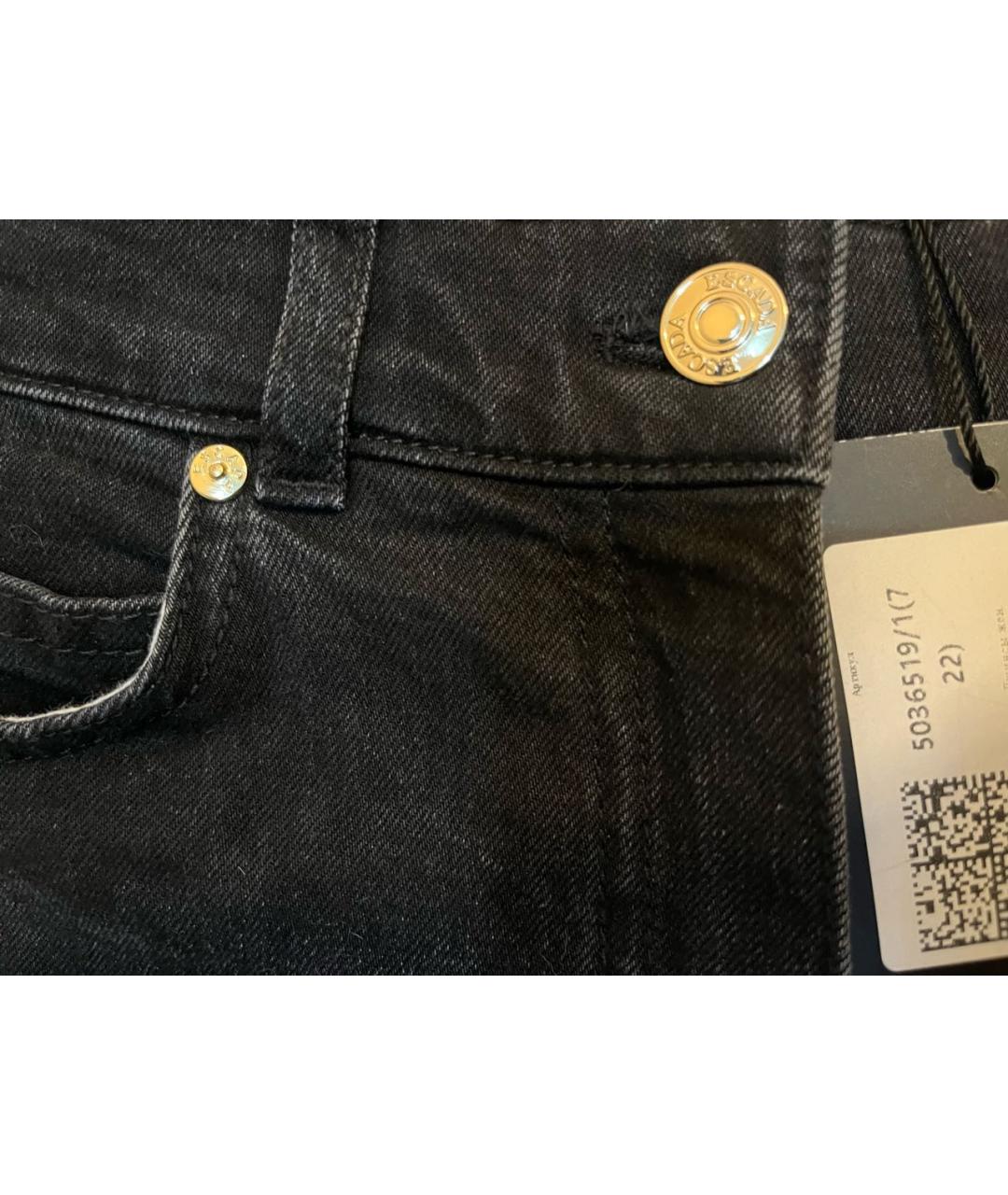 ESCADA Черные хлопко-полиэстеровые прямые джинсы, фото 4