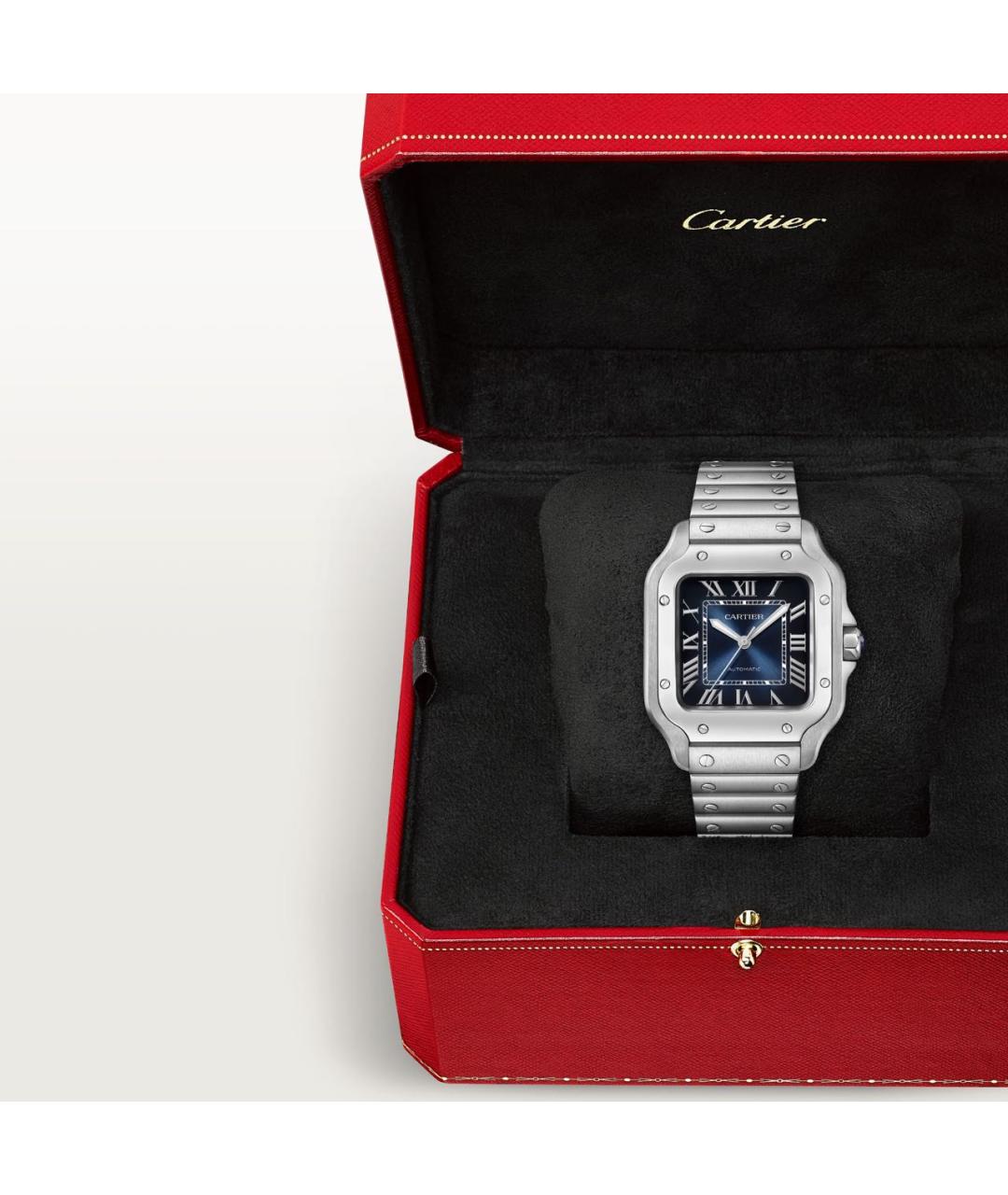 CARTIER Темно-синие металлические часы, фото 8