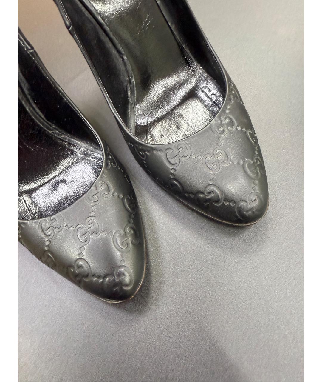 GUCCI Черные кожаные туфли, фото 5