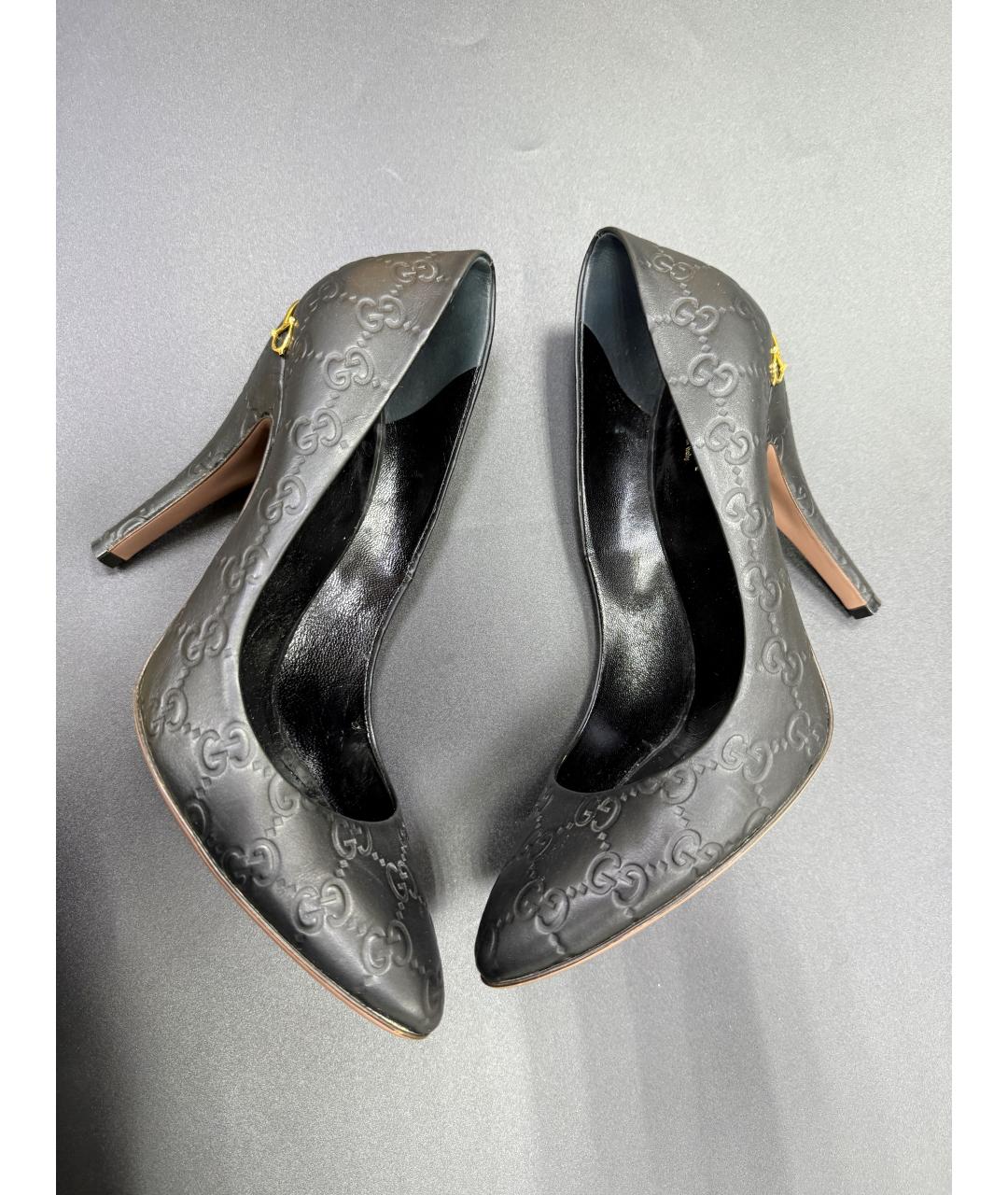 GUCCI Черные кожаные туфли, фото 2