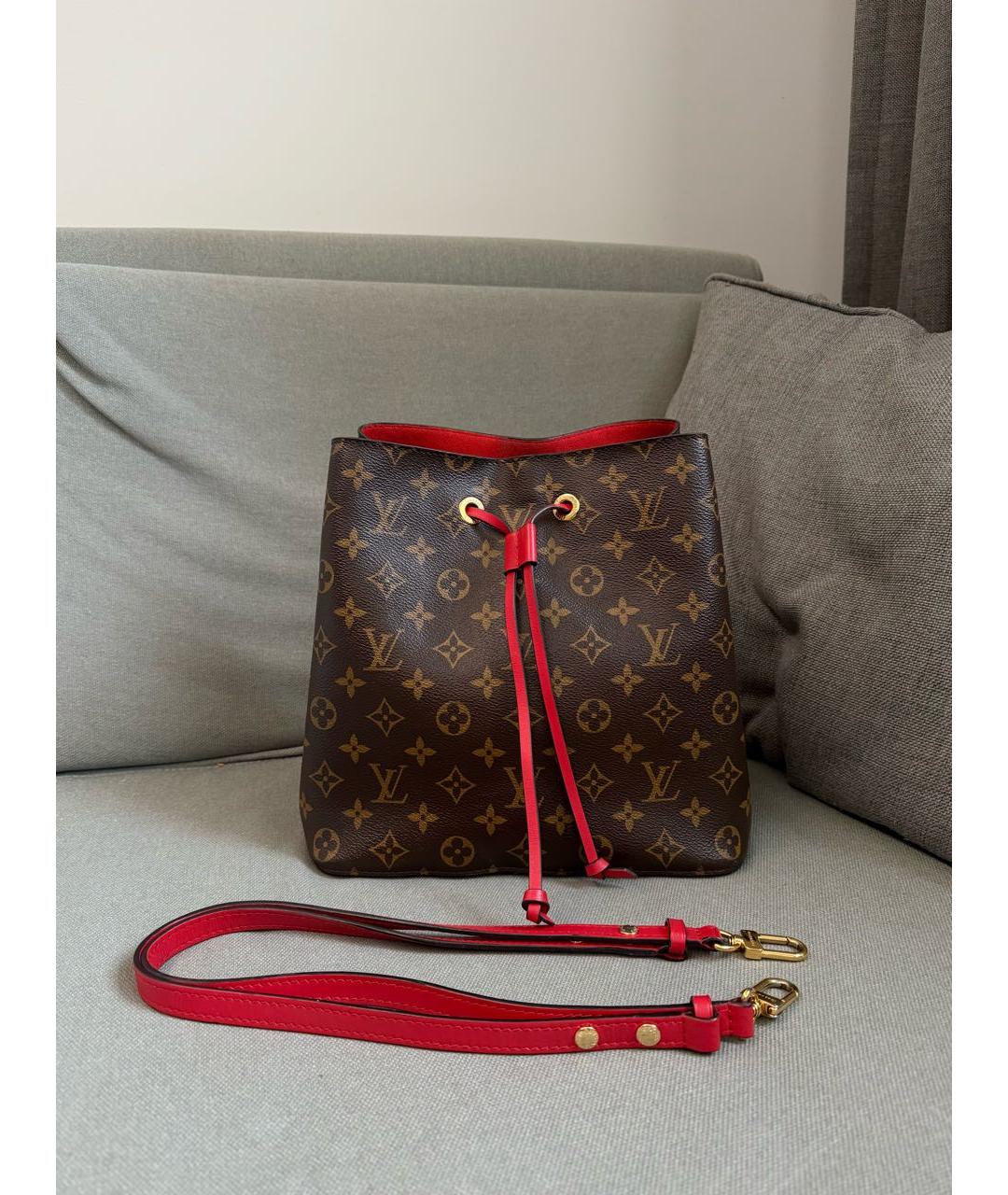 LOUIS VUITTON Коричневая кожаная сумка тоут, фото 2