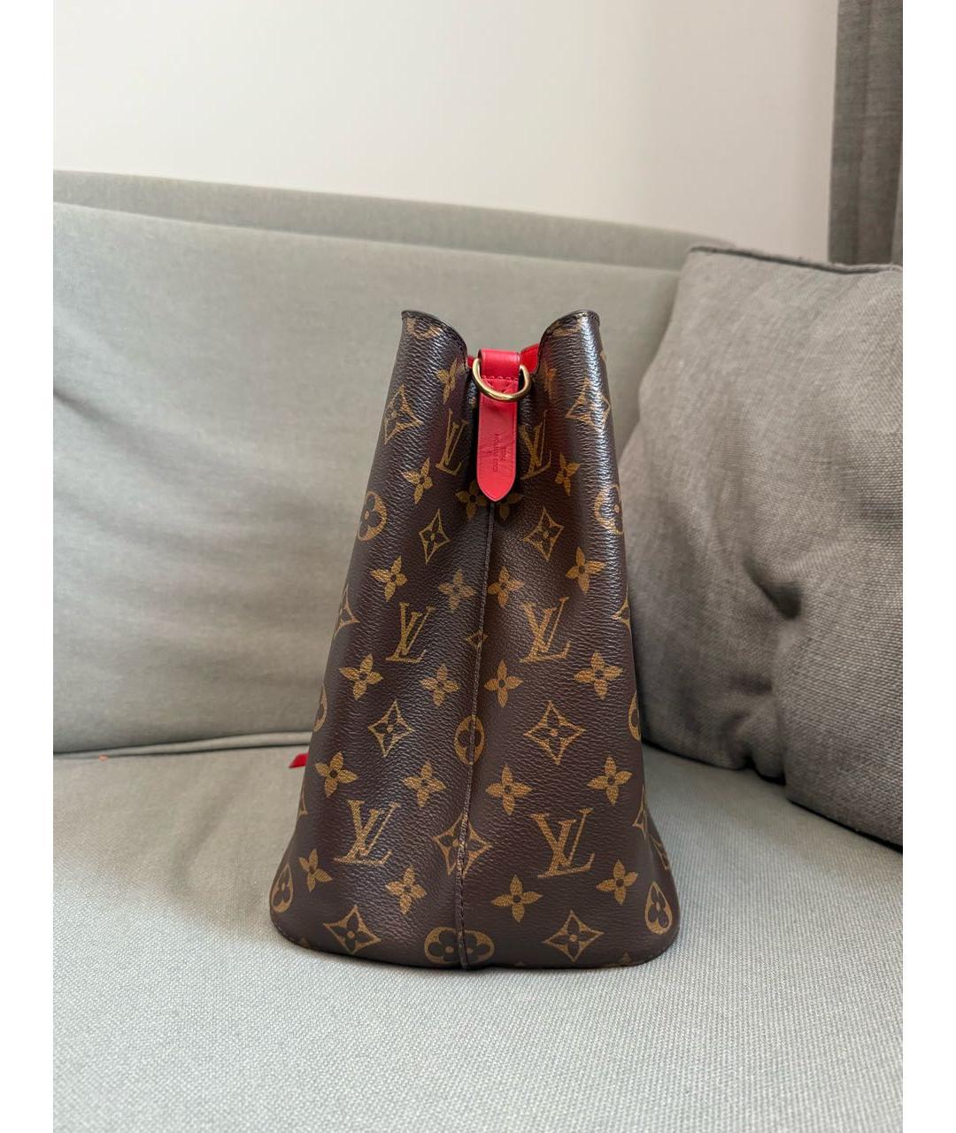 LOUIS VUITTON Коричневая кожаная сумка тоут, фото 3