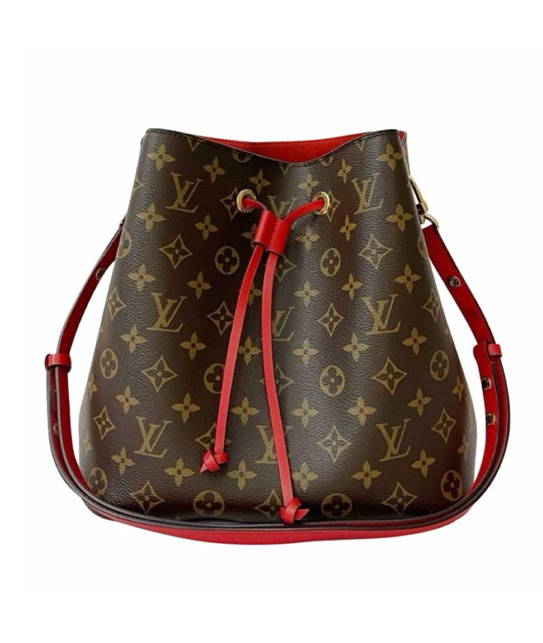 LOUIS VUITTON Коричневая кожаная сумка тоут, фото 9