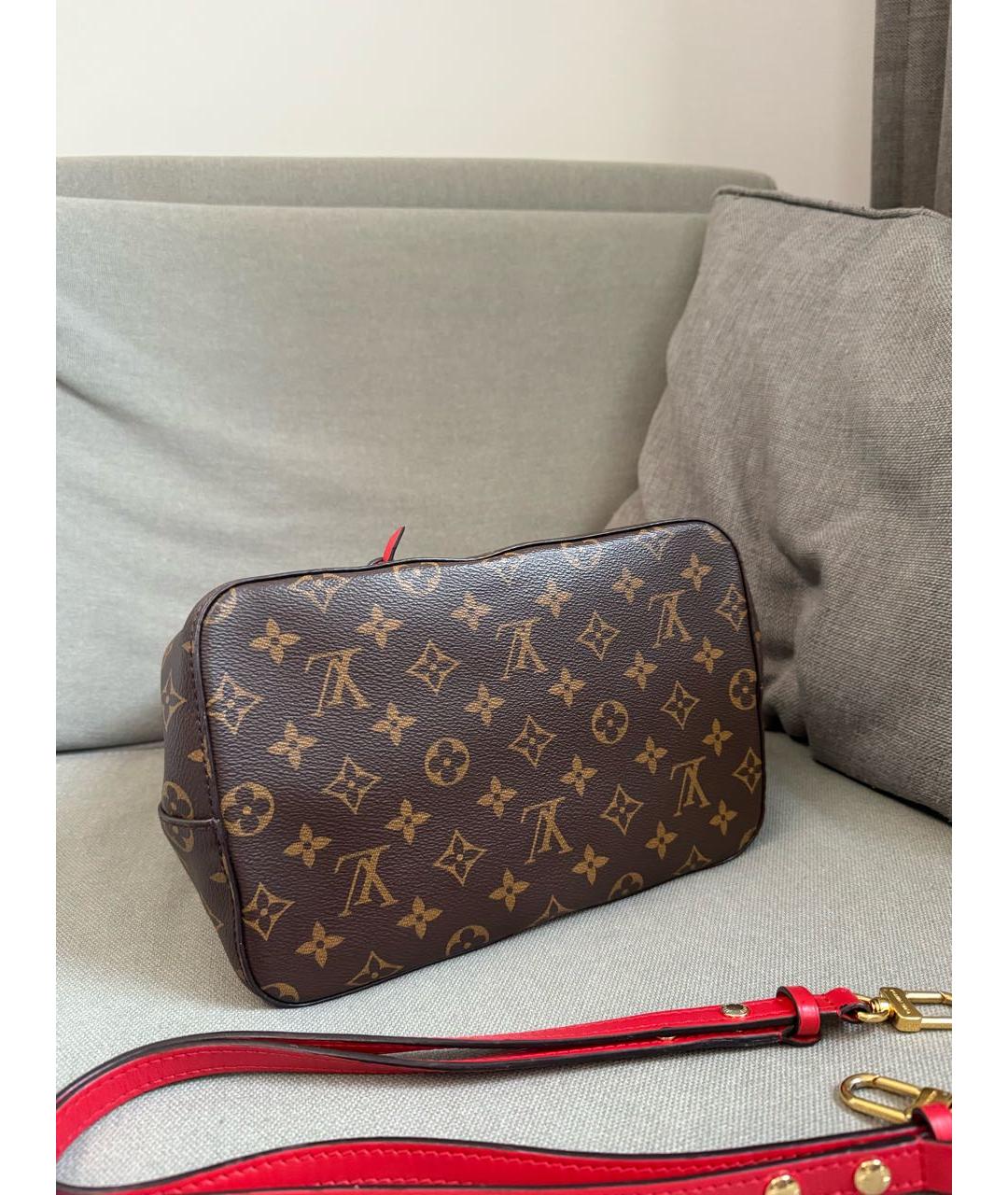 LOUIS VUITTON Коричневая кожаная сумка тоут, фото 6
