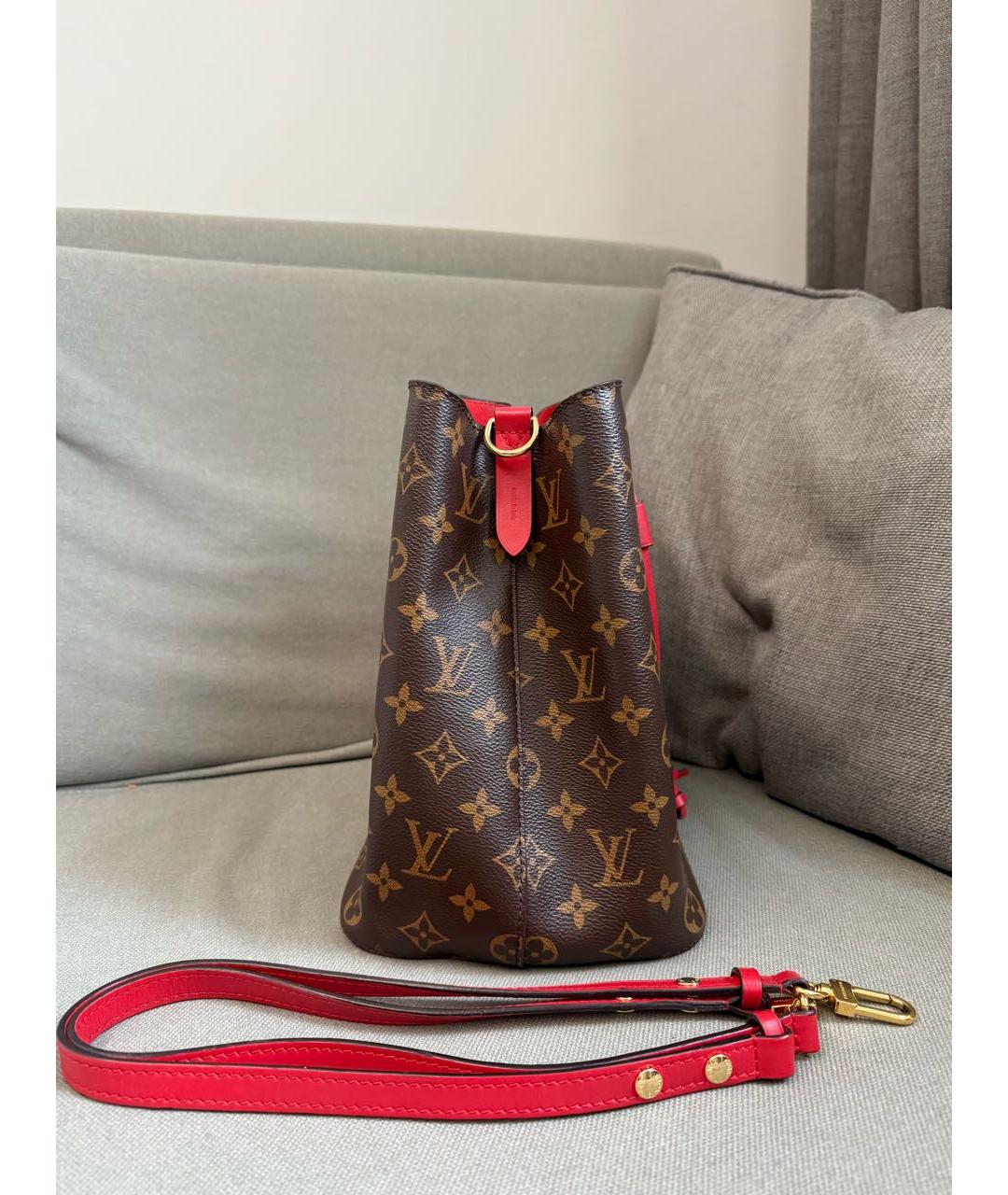 LOUIS VUITTON Коричневая кожаная сумка тоут, фото 5
