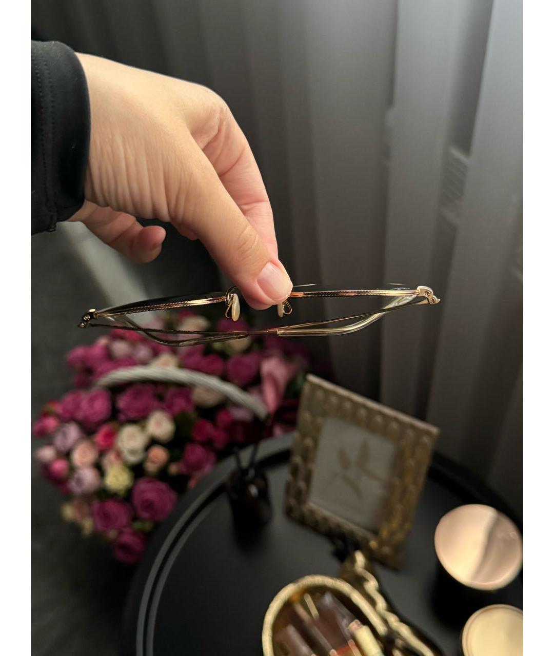 RAY BAN Золотые металлические солнцезащитные очки, фото 6