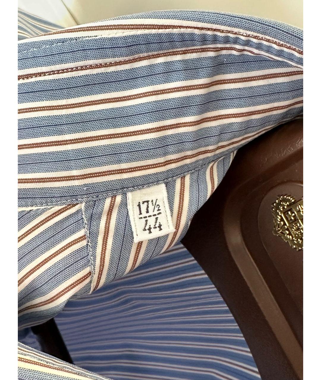 LORO PIANA Голубая хлопковая кэжуал рубашка, фото 5