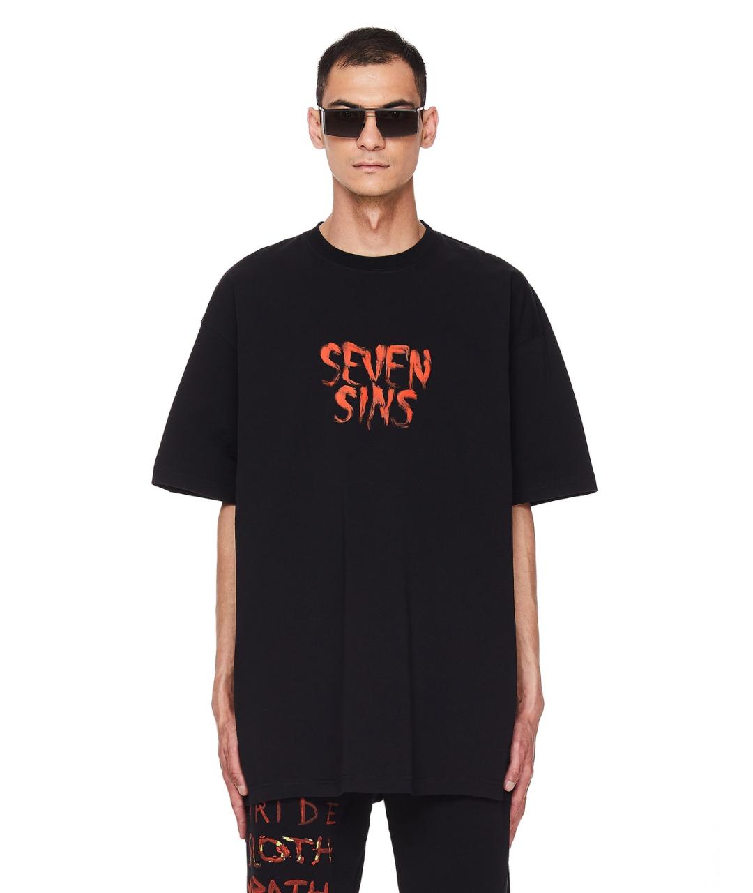 VETEMENTS Черная хлопковая футболка, фото 8