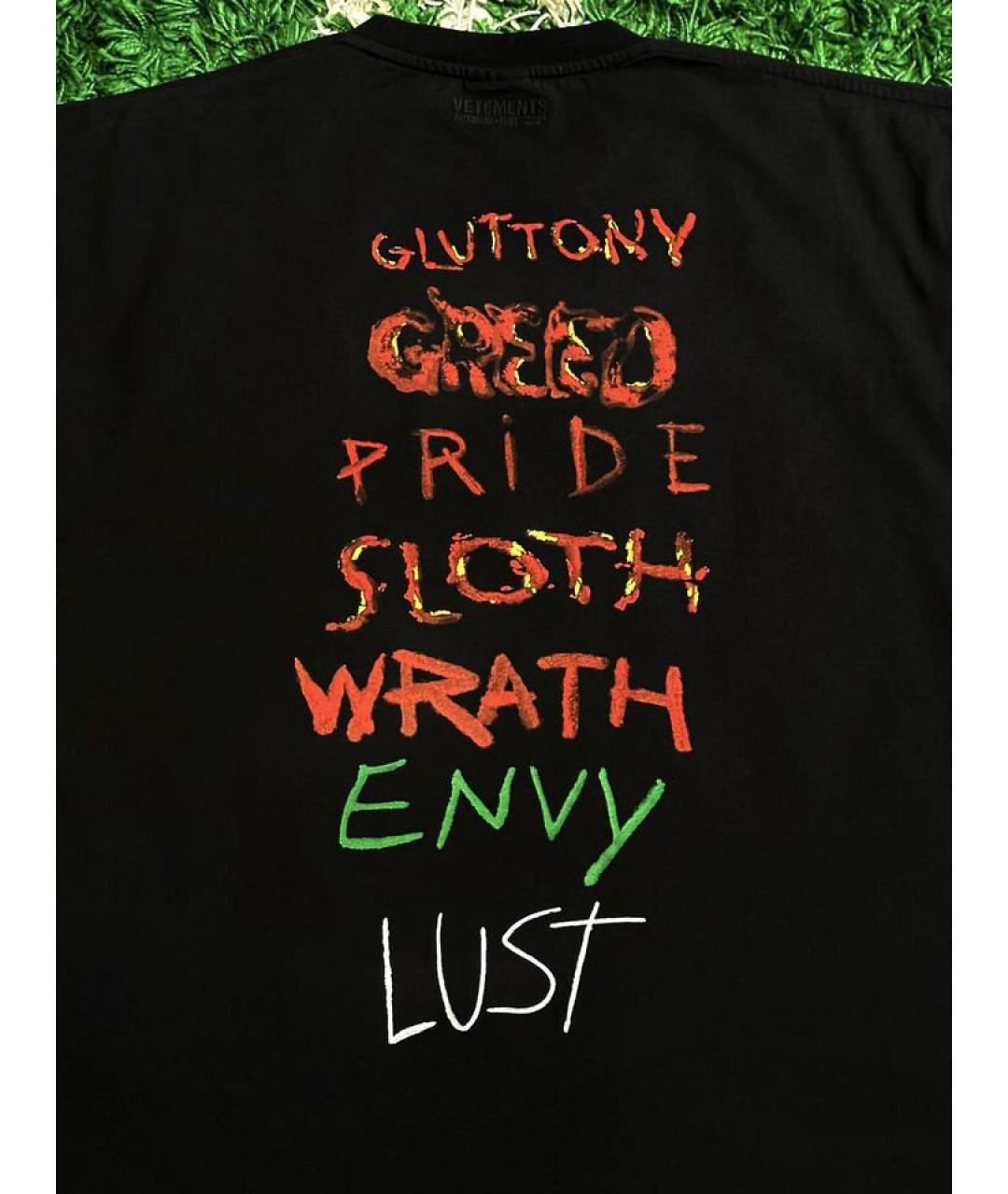 VETEMENTS Черная хлопковая футболка, фото 4