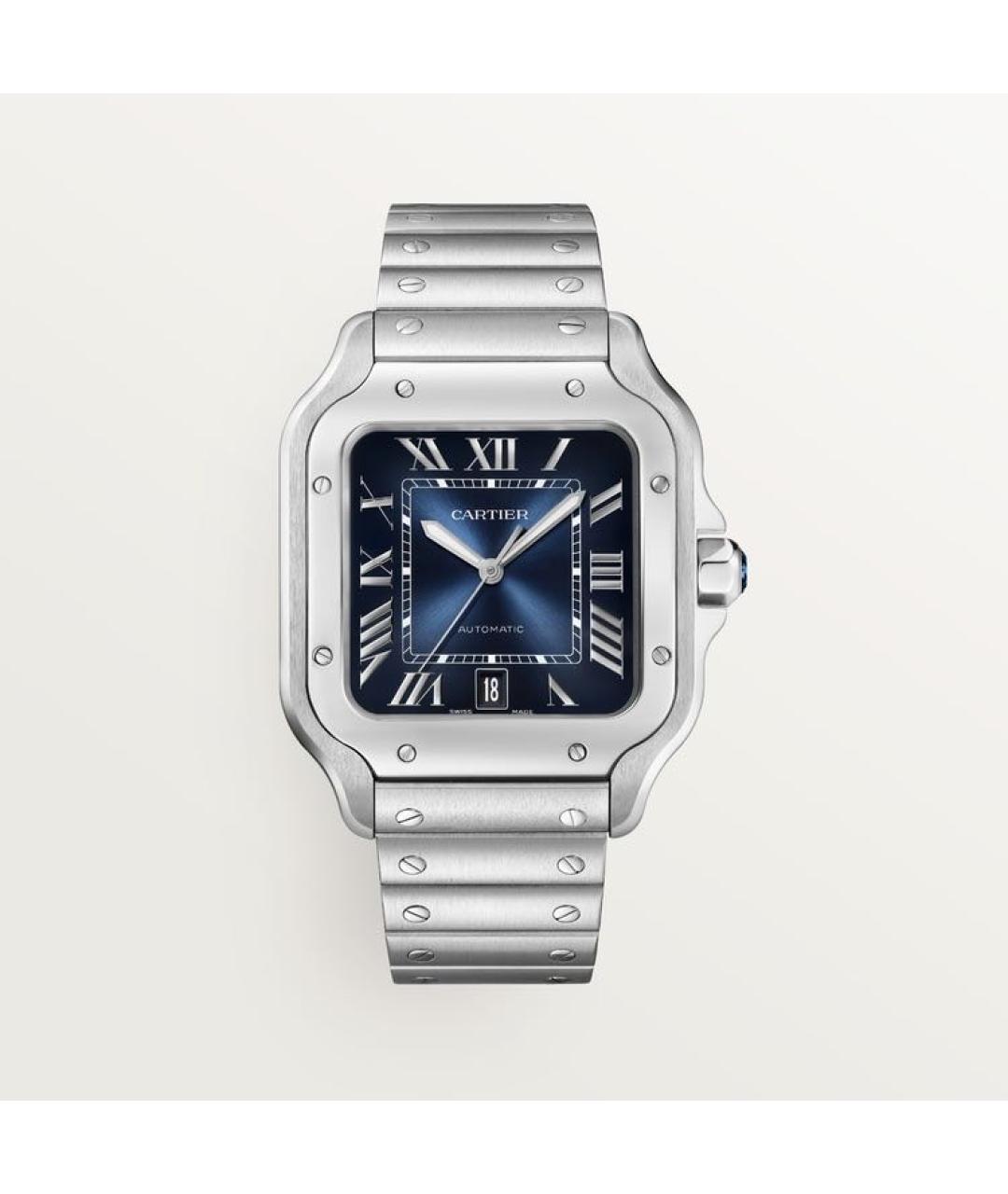 CARTIER Темно-синие металлические часы, фото 8
