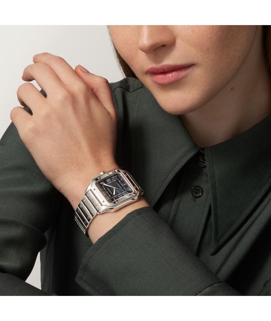 CARTIER Темно-синие металлические часы, фото 2