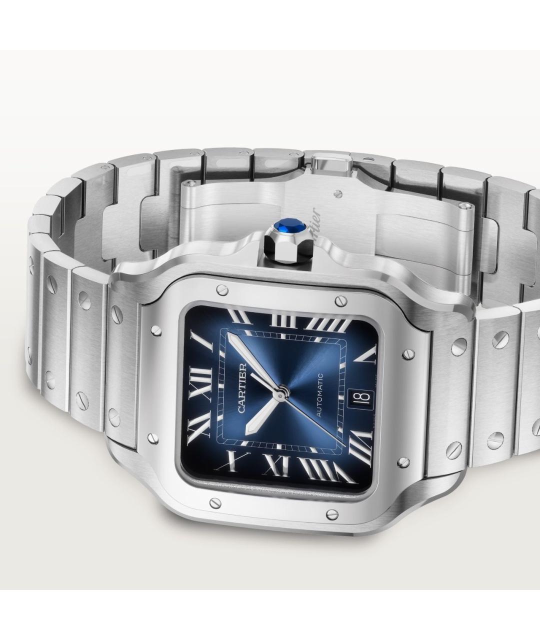 CARTIER Темно-синие металлические часы, фото 5